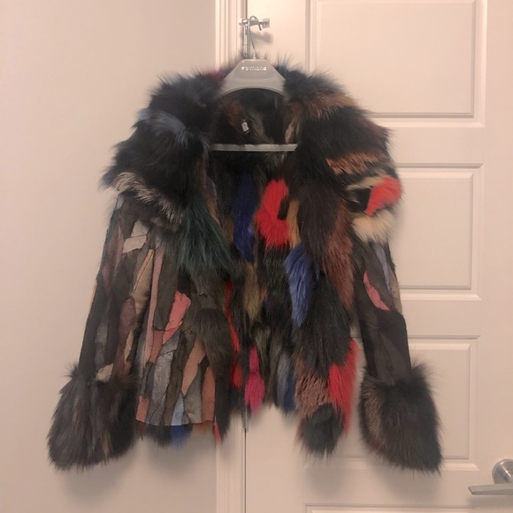 Recycled genuine luxurious fox fur jacket - Picture 1 of 8